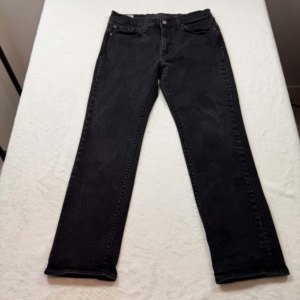 Levi's Premium Jeans Mens 31x27 Black Good Slim Straight Waterless‎ Denim